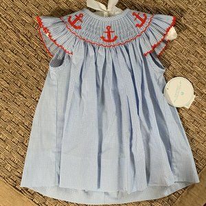 NWT Anchor Smocked Dress, Blue Gingham Size 3m